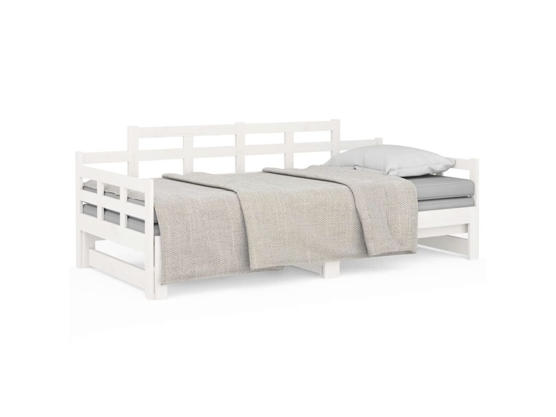 Estrutura Sofá Cama de Puxar Pinho Maciço Branco MAISON EXCLUSIVE (90x190 cm)