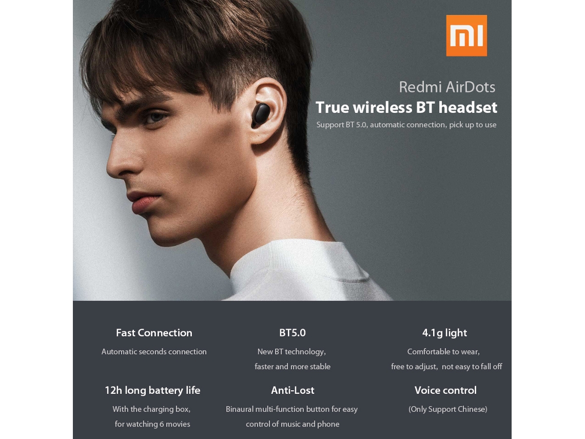 Fones Redmi Airdots Mini Bt 5.0 Estéreo 3d