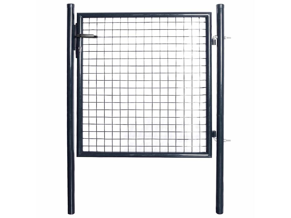Vidaxl Portão De Jardim Em Tela De Aço Galvanizado 100x100 Cm Cinza