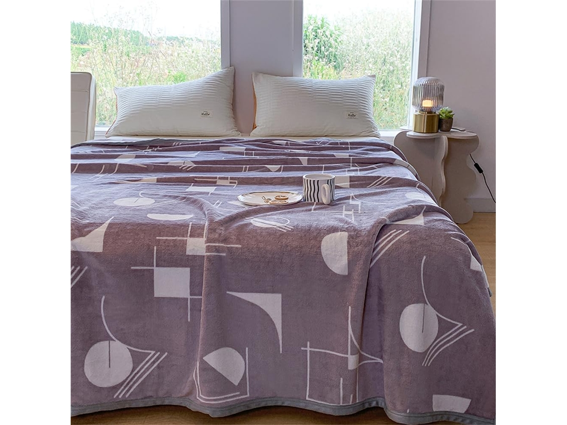 Manta de Flanela Estampada Fansu Microfibra Grossa Quente Fofa e Macia para Outono Inverno Colcha Quarto Sofá