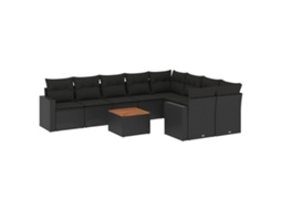 Garden Sofa Set, Garden Sofa Sets Vidaxl Preto Rattan / Vime (n/a)