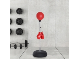 Saco De Golpe Em Pé Com Bola Soco Ajustável Altura 126-144 Cm, Luvas, Bomba E Base Lastro Para Adolescentes E Iniciantes Vermelho