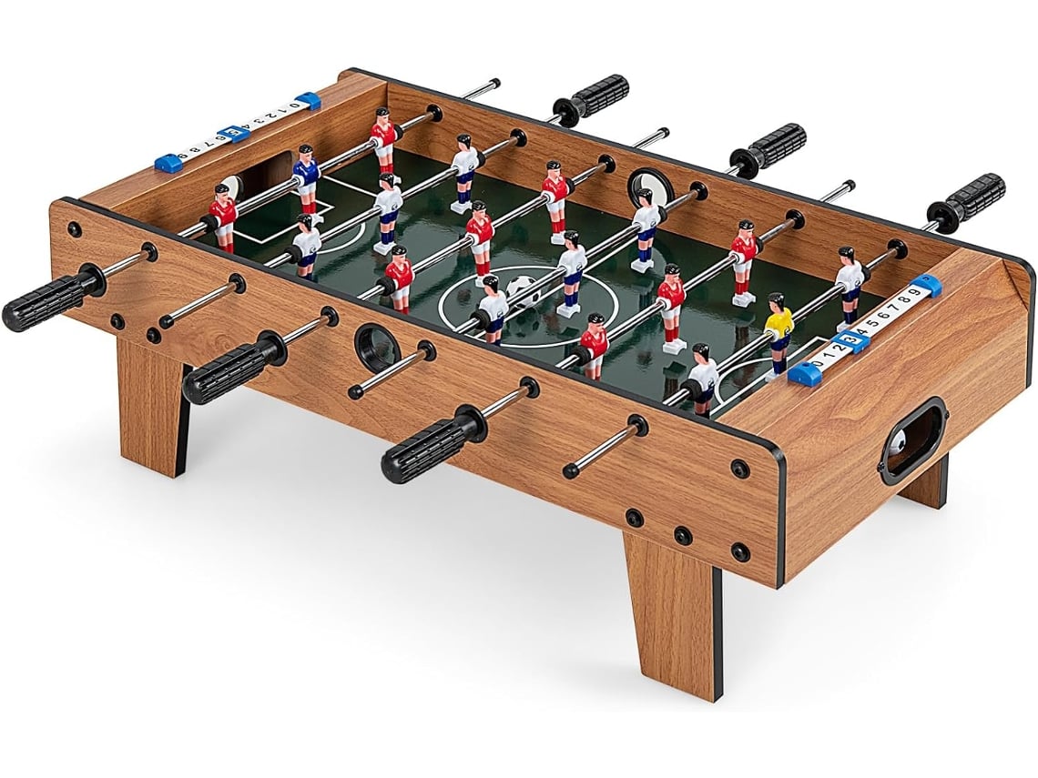 Mesa de Matraquilhos para Crianças Mesa de Matraquilhos de Madeira com Pegas Duradouras 2 Bolas de Futebol Marcador COSTWAY