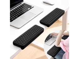 2 Protetores Cotovelo Ergonômicos Formato L Base Antiderrapante Espuma Densidade Amortecimento Bordas Escrever Jogar Usar Escritório Preto