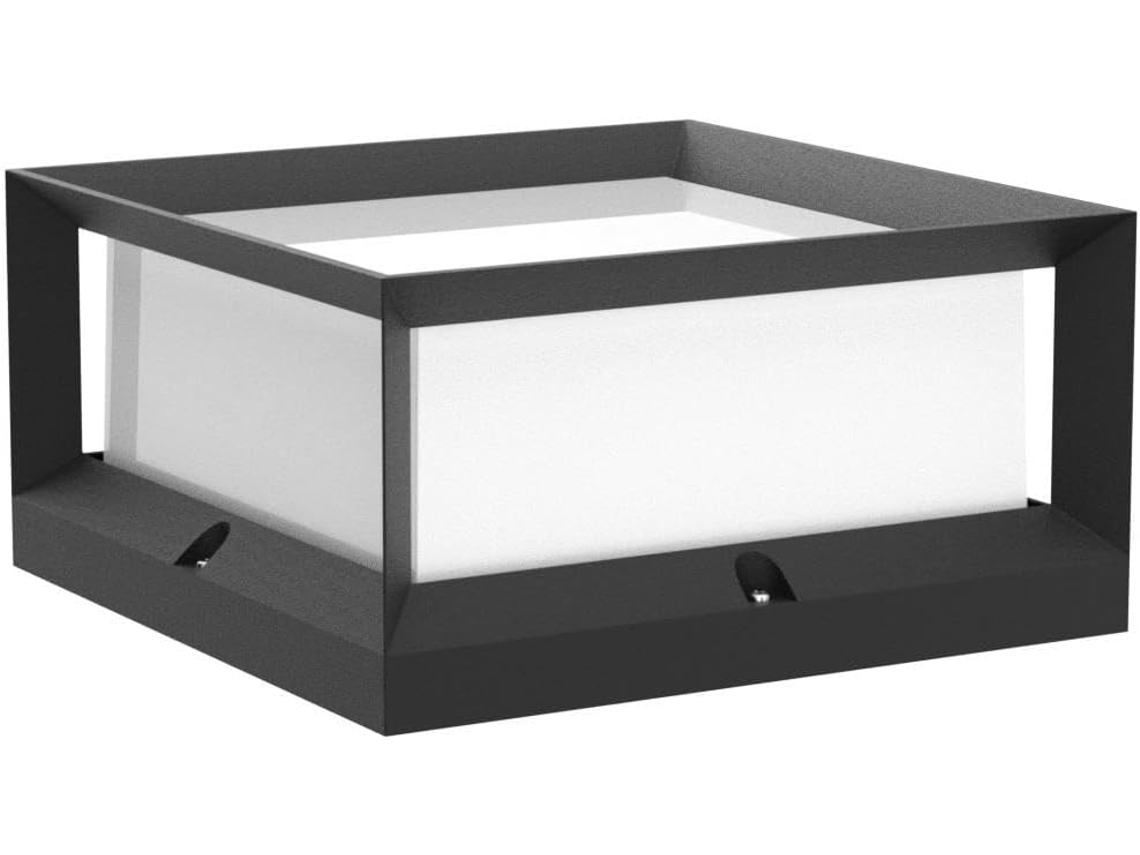 Led Alumínio Ao Ar Libre Pillar De Luz, Ip55 À Prova Dágua, Preto Ao Ar Libre Jardim Luz Com Base Quadrada, Luzes De Caminho Zeuxo