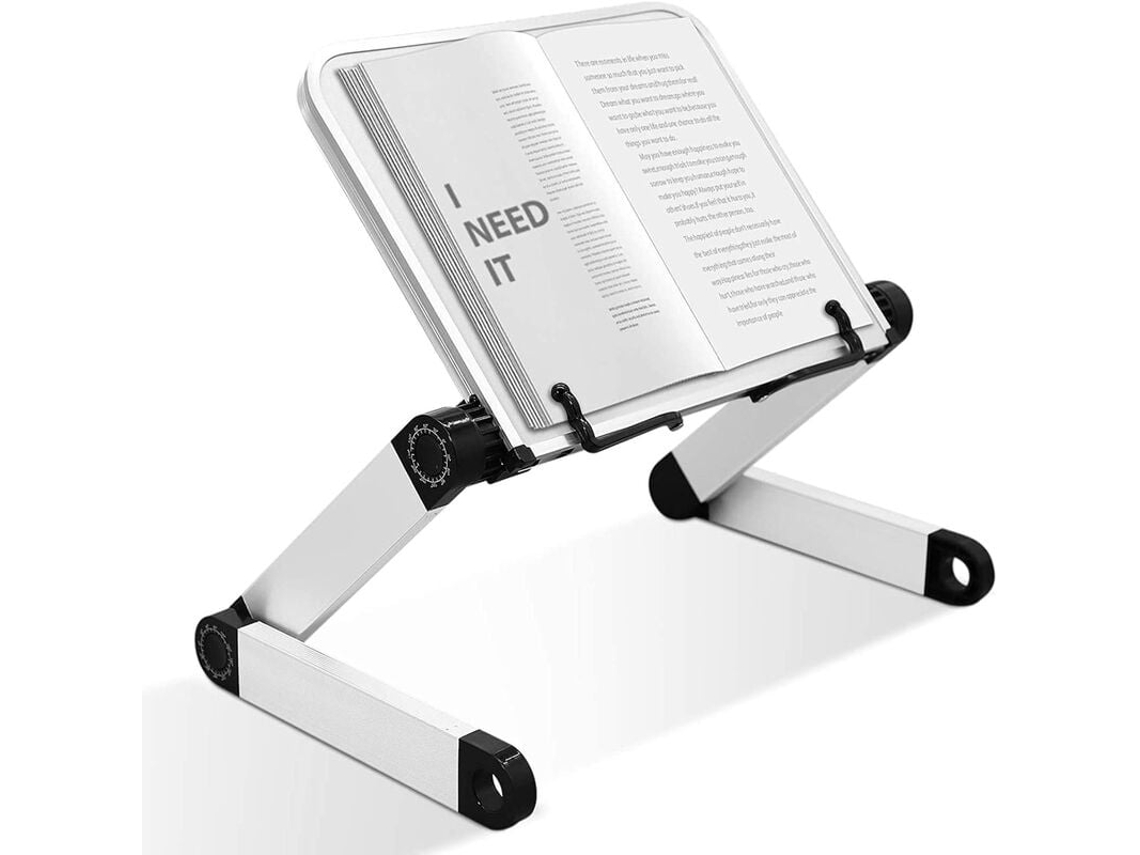 Suporte de livros ajustável, altura e ângulo ajustáveis, suporte ergonômico para livros com clipes para livros escolares grandes, M Slowmoose