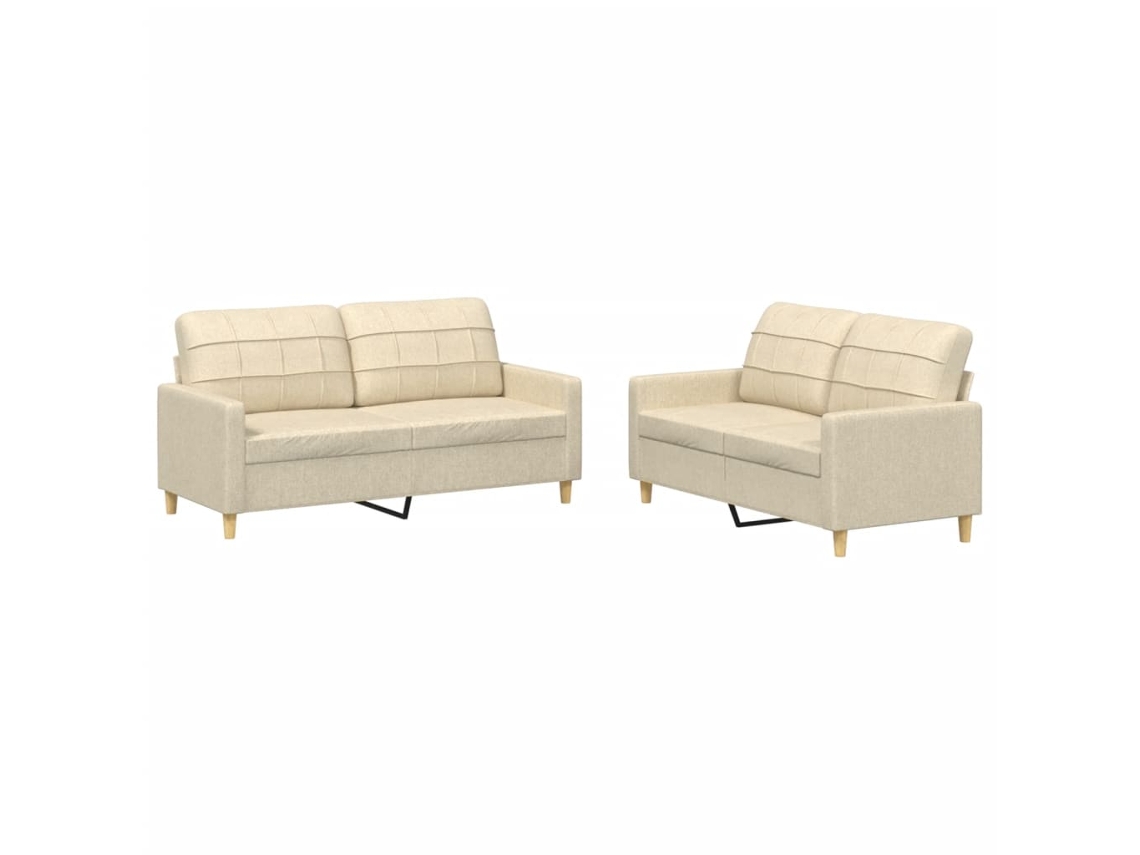 Sofa Set, Sofa Sets Vidaxl Creme Tecido (n/a)