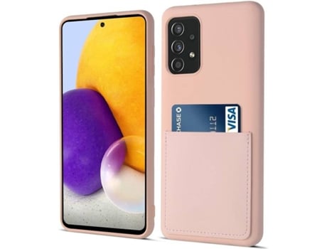 Capa Samsung Galaxy A72 HFS-HOUSE com Porta-Cartão Rosa
