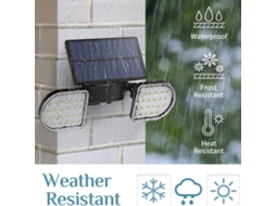 Lâmpada de parede solar externa à prova d'água para jardim, pátio, balcão e garagem, 56 leds, 300lm | S/MARCA