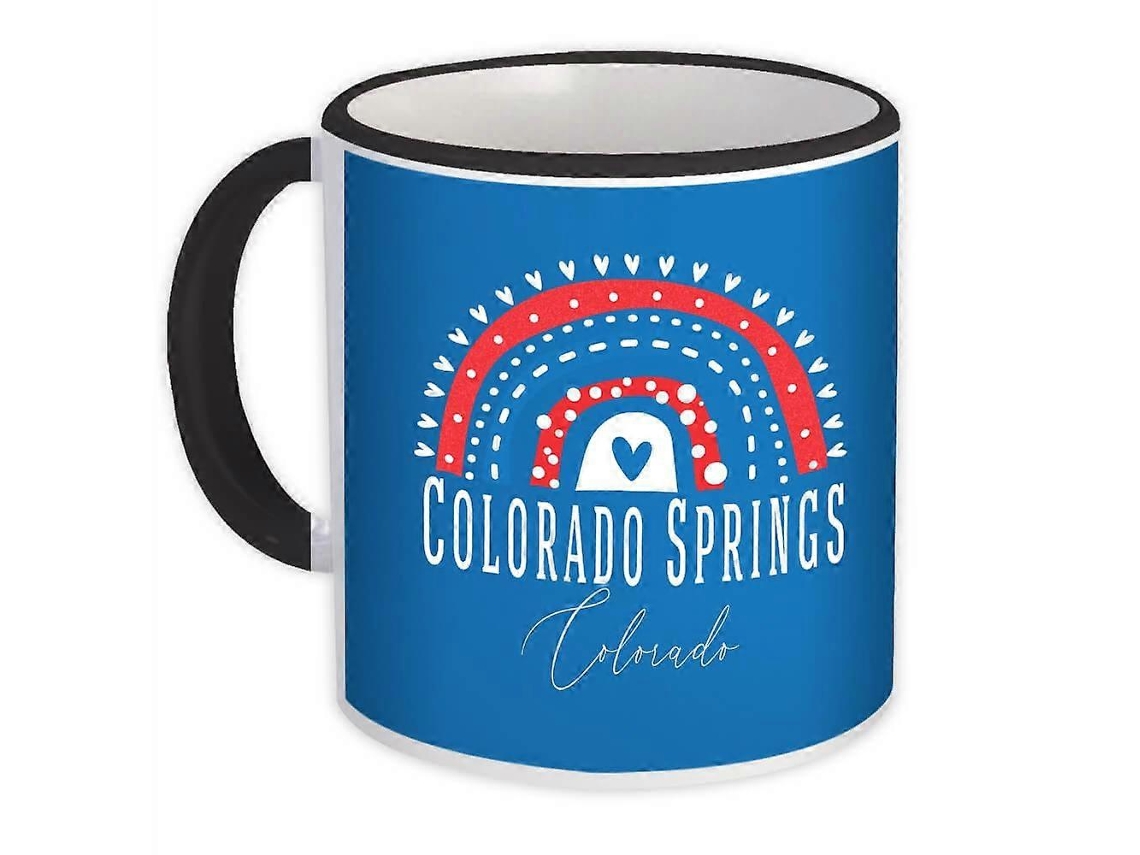 Caneca Presente: Colorado Springs Colorado Eua Arco-íris