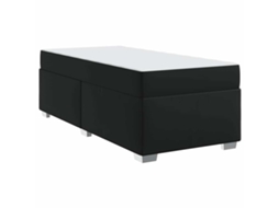 Conjunto 1 Cama Box Vidaxl Preto Tecido (90 X 190 Cm)