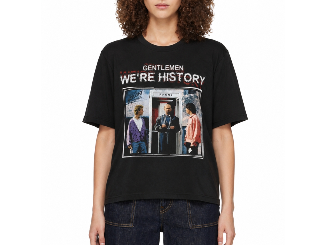 Rockinstone Bill And Ted Were History Color Black Adult T-shirt Size:xl