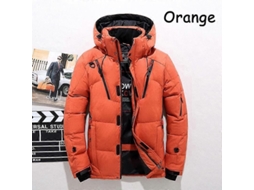 Jaqueta Casual Masculina Com Capuz Detachável, Pluma De Pato Branco, Tamanhos M-4xl Laranja