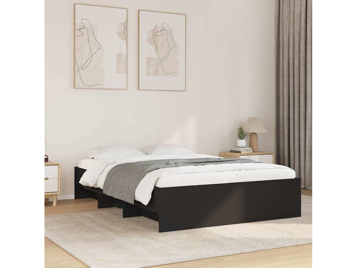 Vidaxl Estrutura De Cama 120x200 Cm Derivados De Madeira Preto