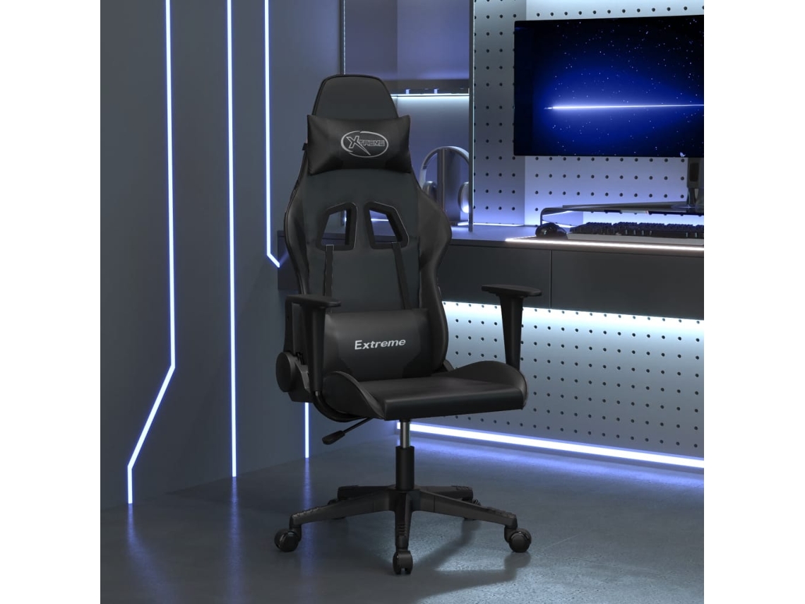 Cadeira Gaming De Massagens Couro Artificial Preto
