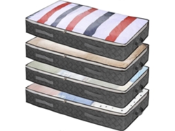Caixas Organizadoras Para Debaixo Da Cama Com Tampa, Pacote 4 Unidades - Sacos De Armazenamento A Vácuo Práticos P Ara O Quarto