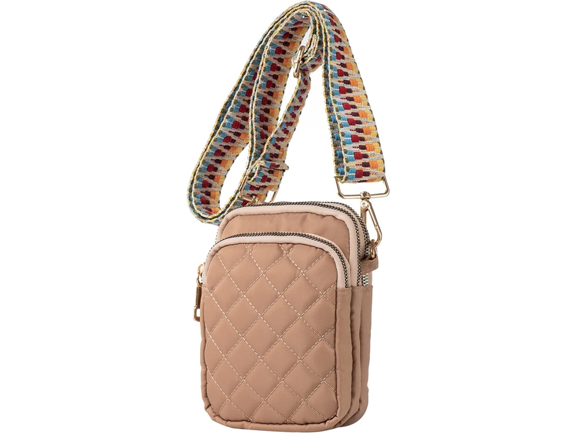Mala De Ombro Para Celular Para Menina - Bolsa Compacta Messenger - Caqui