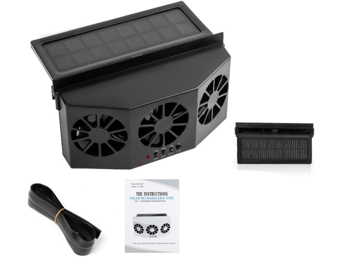 Ventilador para carro com 3 saídas de ar, 4500 RPM, para saídas de ar dianteiras e traseiras do carro.