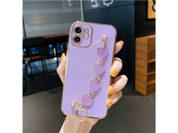 Capa LAXISCREED Iphone Xs Max Lilás 6d com Pulseira