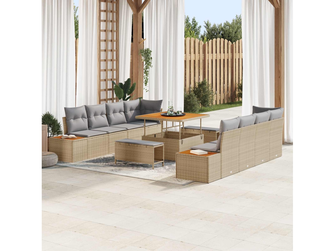 Vidaxl Conjunto De Sofá De Jardim 11 Unid. 10-número De Lugares
