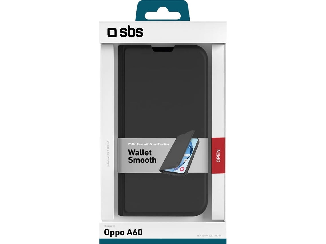 Capa SBS BookWallet OPPO A60 (Outlet Caixa Aberta - Preto)