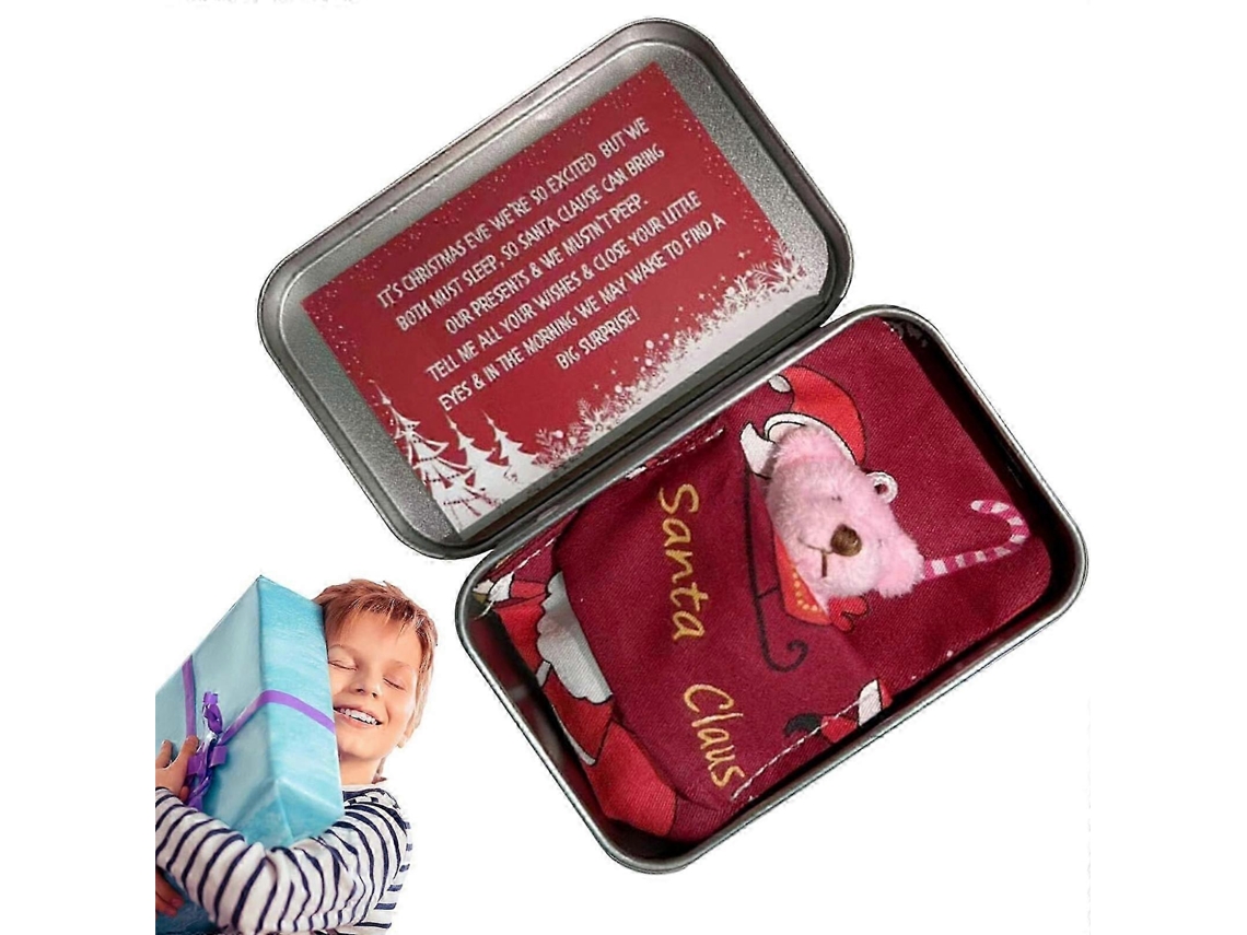 Conjunto De Presente De Urso De Natal Com Lata E Cartão De Saudação