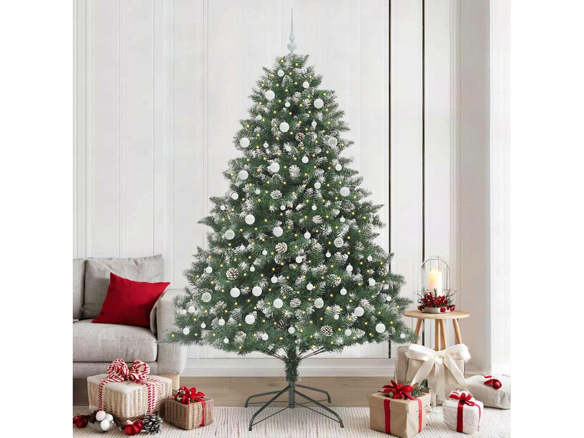 Vidaxl Árvore De Natal Artificial Verde 240 Cm Pvc, Plástico E Aço