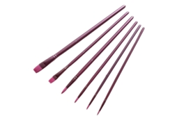 Conjunto De 6 Pincéis De Nylon De Peça Única Com Cabos De Madeira Para Pintura Em Aquarela E Óleo.