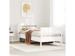 Vidaxl Cama Sem Colchão 75x190 Cm Madeira De Pinho Maciça Branco