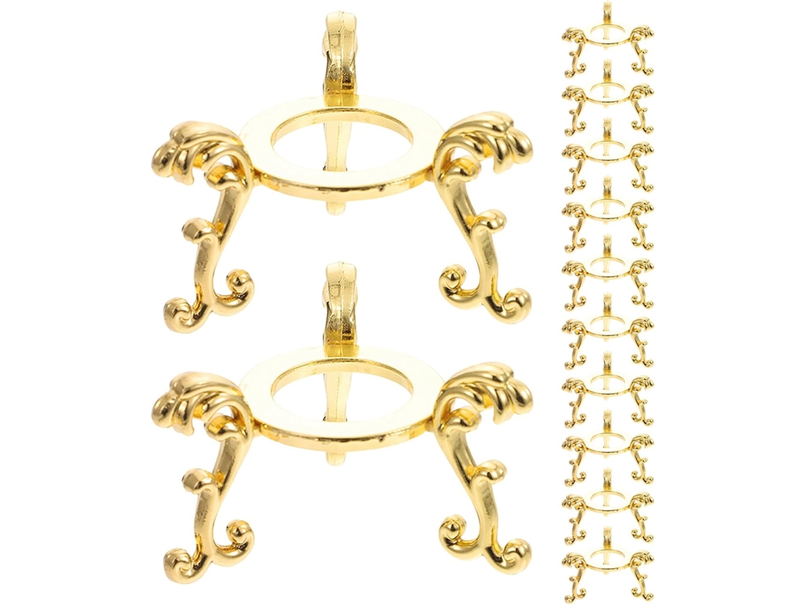 Suporte 12 Bolas Cristal Zinco Dourada Estável Decorativa Vitrines Mesas Escritório Liga Base GOKOCO