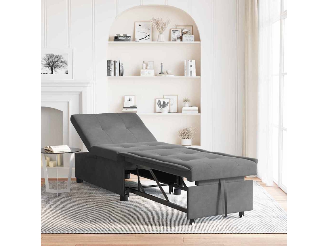 Vidaxl Sofá-cama Retrátil Cinza Escuro 194 X 67 X 82 Cm Microfibra