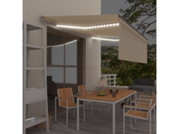 Vidaxl Toldo Retrátil Manual Com Estore E Luzes Led 4x3 M Cor Creme