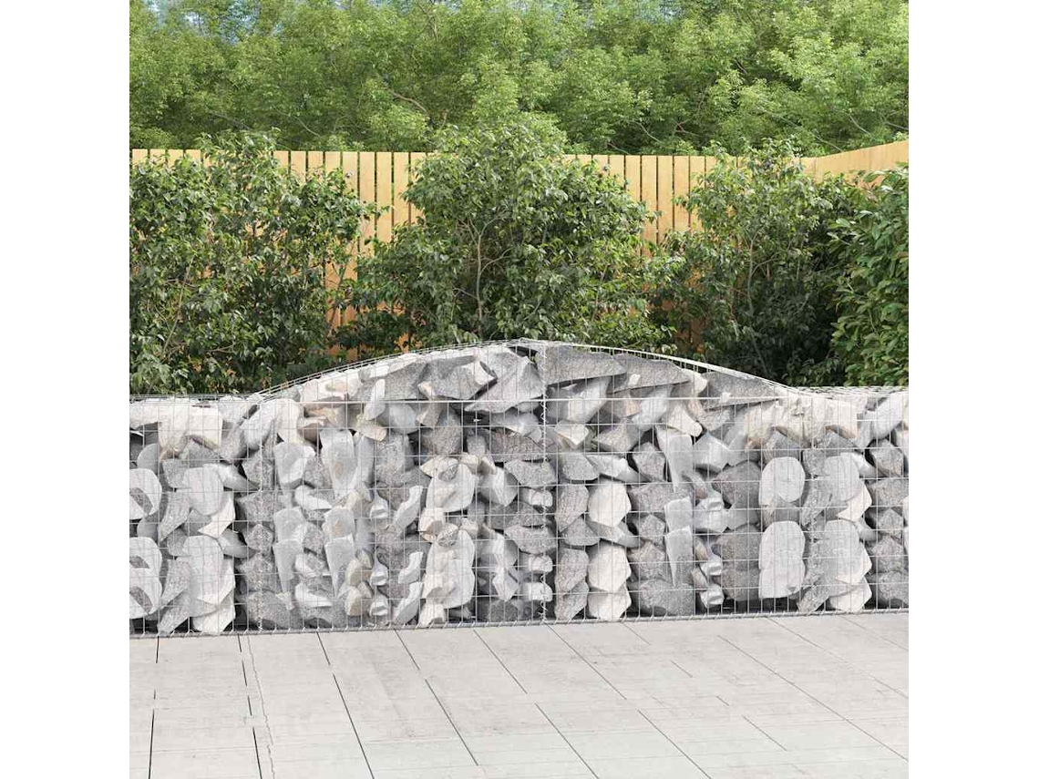 Vidaxl Cestos Gabião Arqueados 15pcs 400x50x80/100cm Ferro Galvanizado
