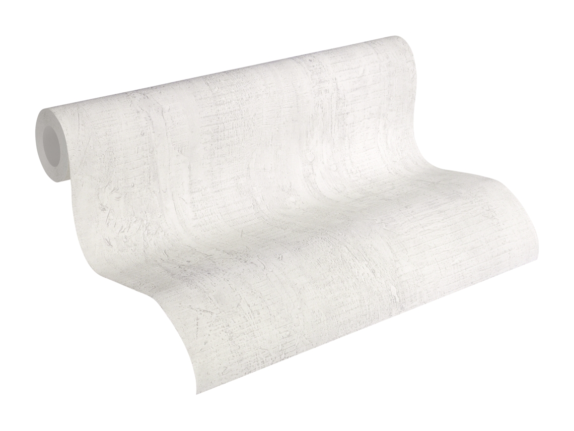 Papel de Parede A.S. CRÉATION (53 cm x 10,05 m - Tecido - Branco)