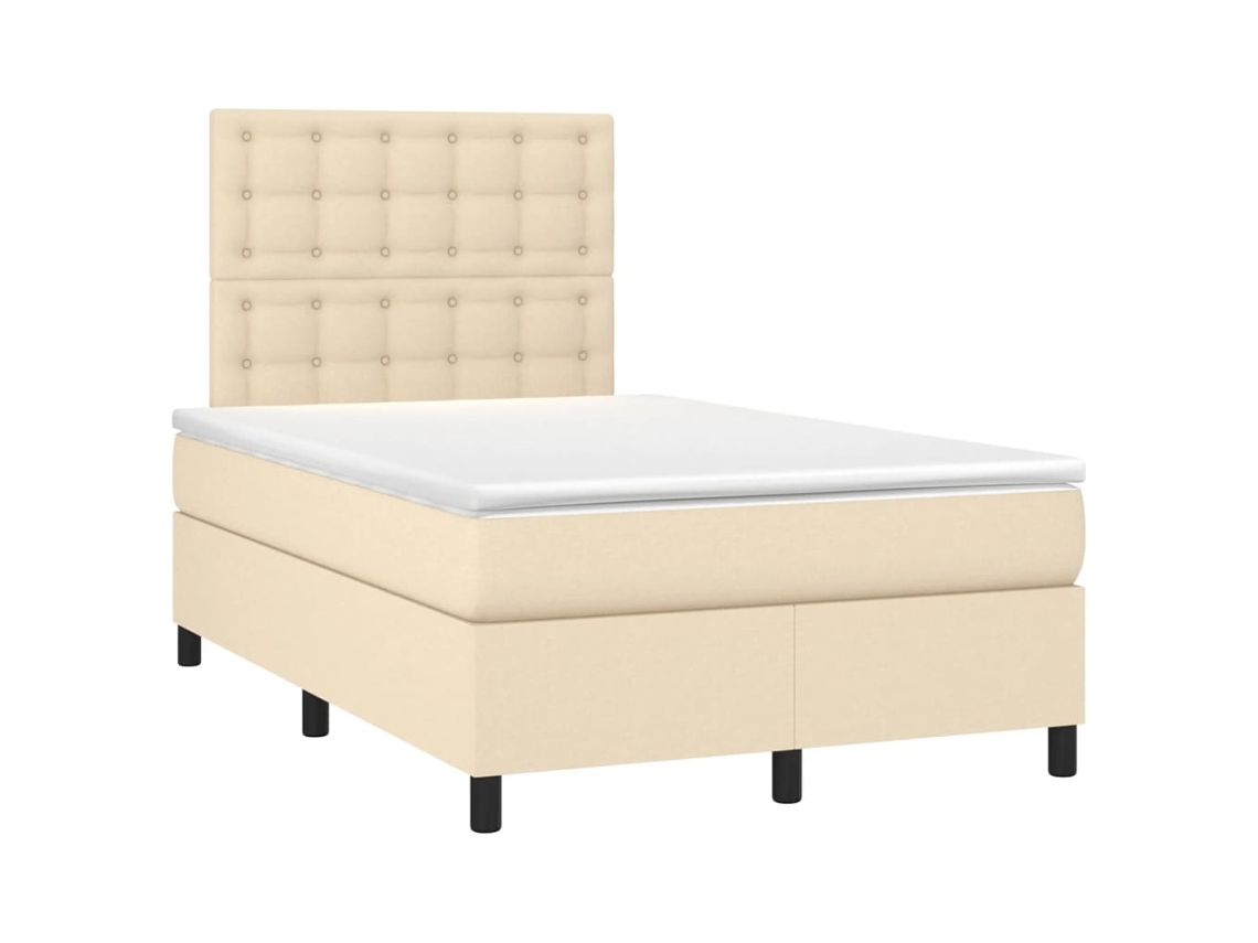 Sommier com Colchão VIDAXL Tecido Bege (120x190cm)