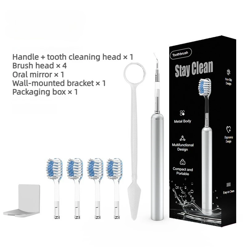 Escova Dentes Manual Metal Macia 360°,multifuncional Portátil, Fácil Limpeza Prata HEXINYIGJLY