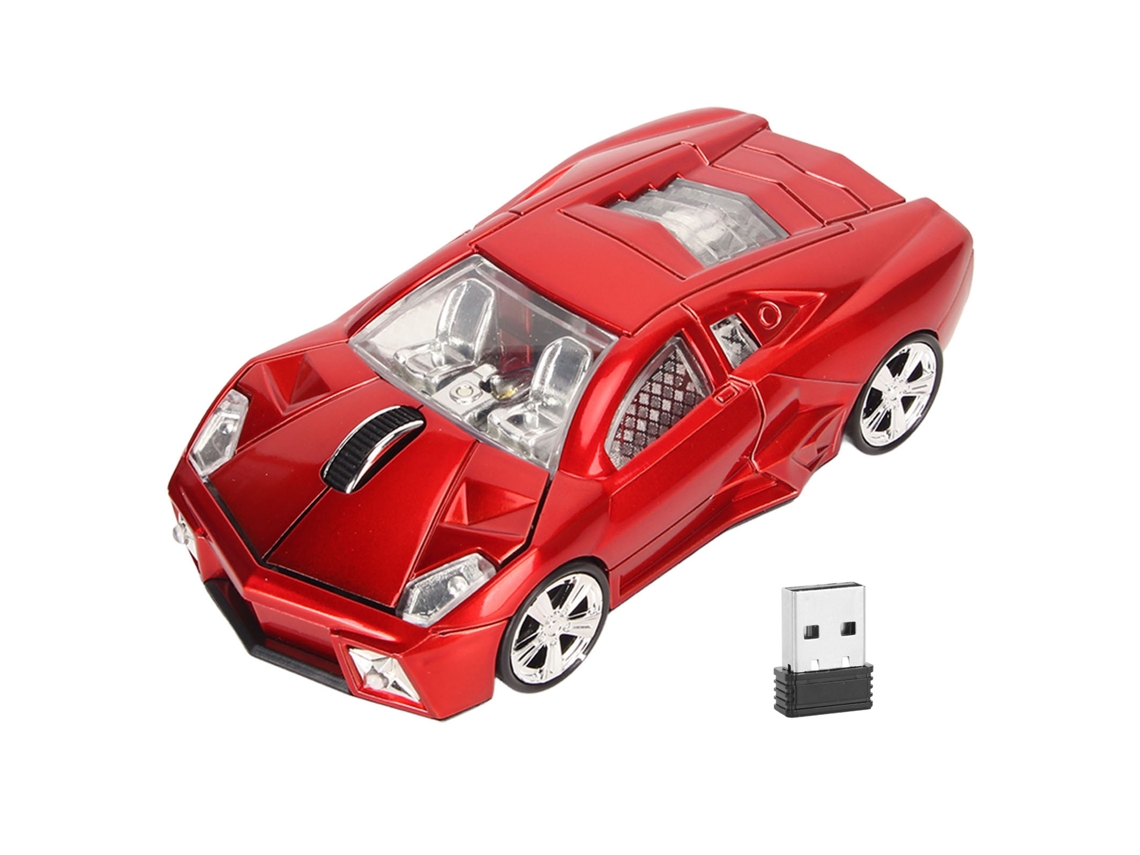 Aetheria mouse Sem Fio Estilo Carro Esportivo 2.4ghz Usb 1600dpi Luz Led para Laptop Desktop