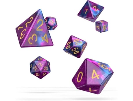 Conjunto de Dados OAKIE DOAKIE Oakie Doakie Dice RPG Set Gemidice - Amethyst (Idade Mínima: 8 Anos)