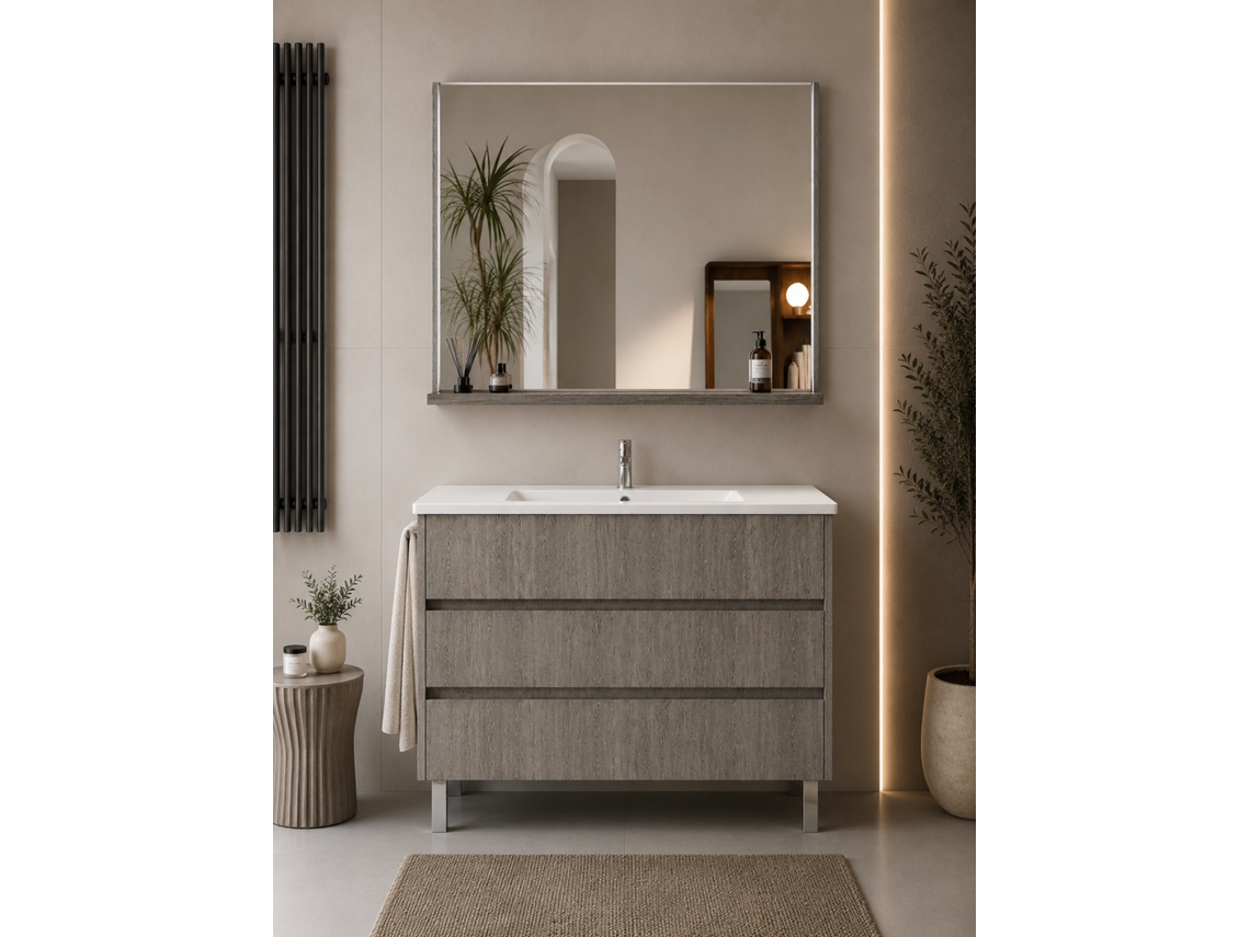 Móvel De Casa De Banho Com Lavatório Origenbath Imperia Sem Espelho 50x40 Cm Carvalho Smoky