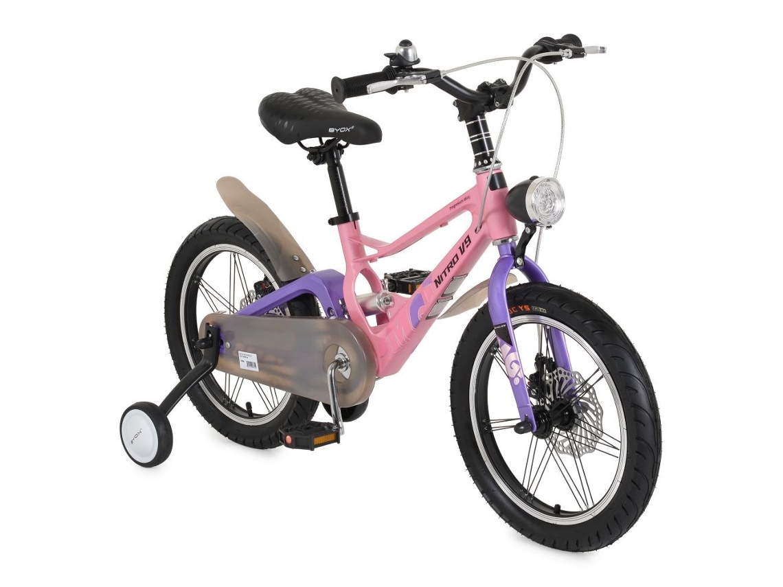 Bicicleta Byox Nitrov9 16" para Crianças com Quadro em Magnésio e Travões de Disco Pink MONI
