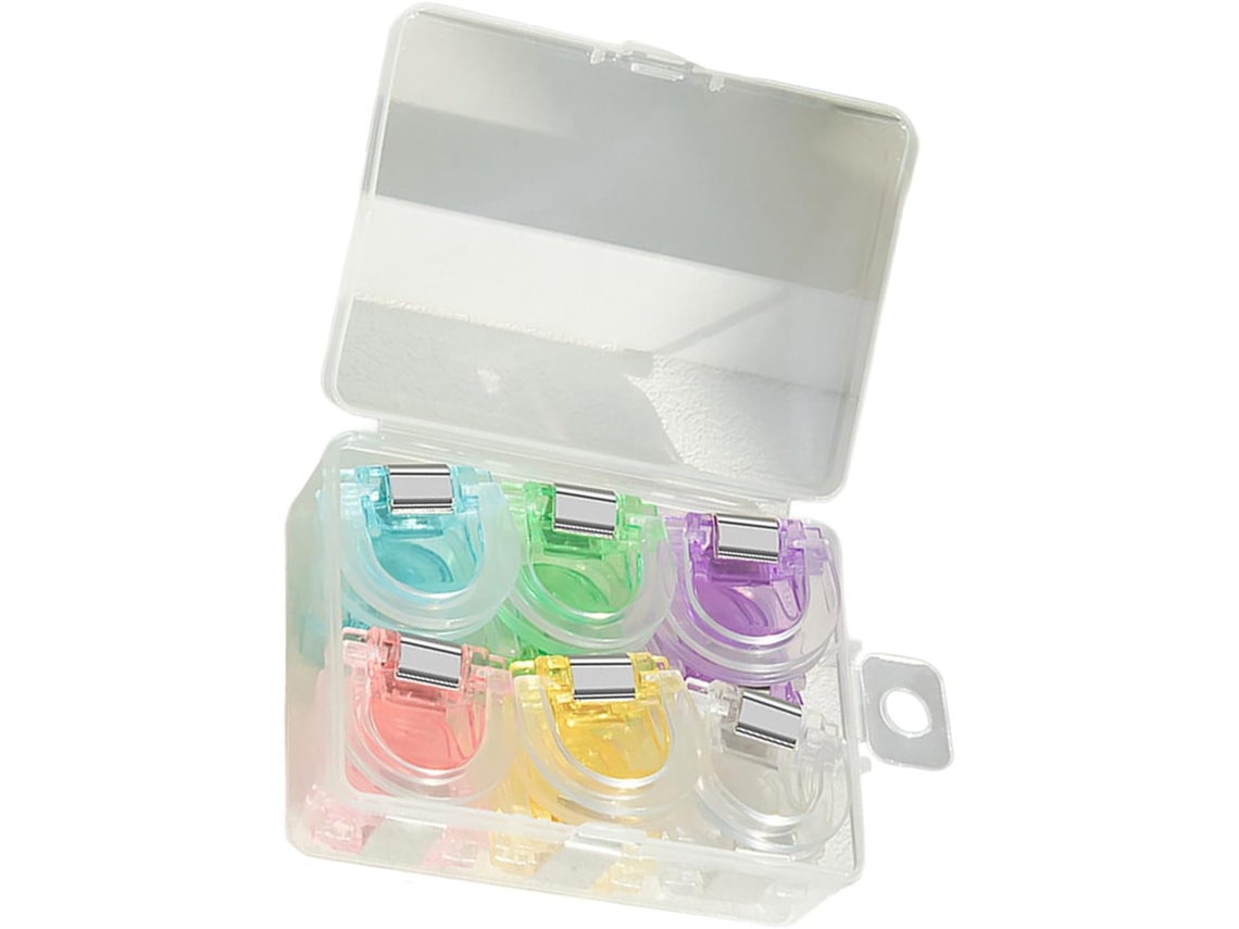 Conjunto de 4 clipes de papel com 12 compartimentos cada, formato Ferradura, clipes transparentes para artesanato, sacos de alimentos, arquivos.