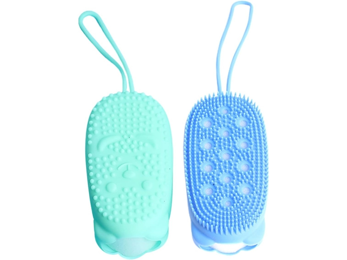 Lurelia Kit De 2 Escovas De Banho Para Bebé De Cuidado Corporal, Dupla Face E Massagem Suave, Uso Diário