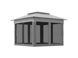 Tenda Gazebo Dobrável 4 Paredes Laterais Malha Uv Bolsa Transporte Claro Cinza 3,3x3,3m