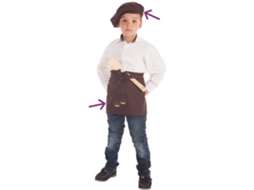 Fato de Menino DISFRAZZES Kit De Castanheiro: Avental E Boina (Tam: 11 a 13 anos)