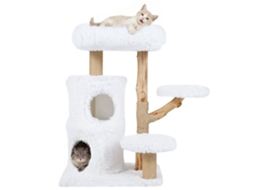 Árvore para gatos de madeira com plataformas macias e casinha de 2 andares NORTHIX