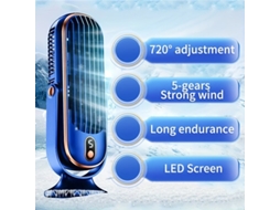 Branco Ventilador Mesa Potente 5 Velocidades Ajustáveis Operação Silenciosa Bateria Recarregável 1200mah Refrescar Ambientes Internos Casa Escritório