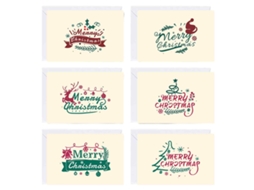 Conjunto de Cartões de Natal com Mensagem e Adesivos para Envelope NEVEANCE