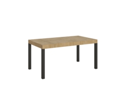Mesa Extensível Para Uso Diário 160/244x80 Cm Carvalho Natural Com Pés Antracite Itamoby