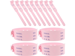 Pulseira De Identificação Médica Amosfun, Superfície Para Escrita Recém Nascidos, Pvc Rosa, Resistente A Rasgos