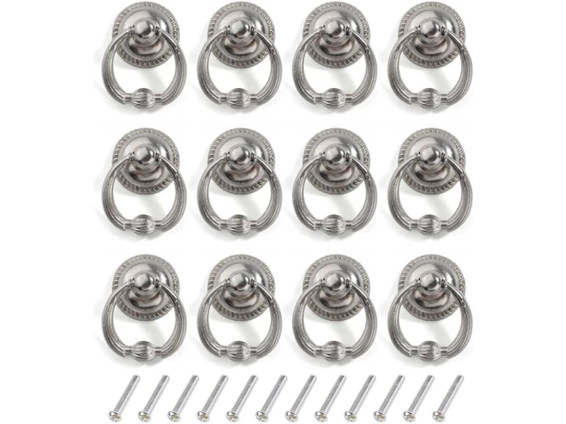 12 Puxadores Antigos Vintage Com Argola Para Portas De Armários